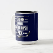 Gentleman Ice Hockey Humor Navy Blue Tweekleurige Koffiemok (Voorkant links)