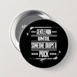 Gentleman Ice Hockey Humor Ronde Button 7,6 Cm