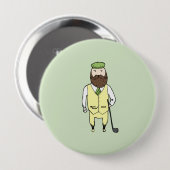 Gentleman in golfclub ronde button 4,0 cm (Voorkant /achterkant)