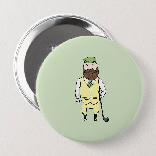Gentleman in golfclub ronde button 4,0 cm (Voorkant /achterkant)