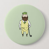 Gentleman in golfclub ronde button 4,0 cm (Voorkant)