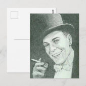 Gentleman in Top Hat Smoking Cigarette Briefkaart (Voorkant / Achterkant)