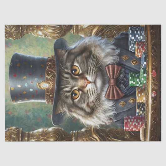 Gentleman Kitty, Fancy Kat speelt Poker Tissuepapier (Voorkant)