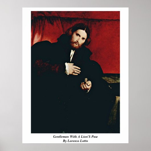 Gentleman met een leeuwenkap van Lorenzo Lotto Poster (Voorkant)