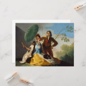 Gentleman met een parasol voor een Spaanse dame Kaart (Voorkant / Achterkant in situ)