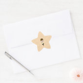 Gentleman met hoge hoed en snor. Custom Ster Sticker (Envelop)