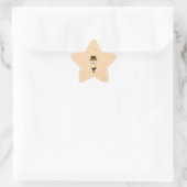Gentleman met hoge hoed en snor. Custom Ster Sticker (Tas)