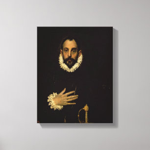 Gentleman met zijn hand op zijn borst, c.1580 canvas afdruk