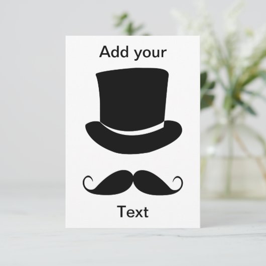 Gentleman Mustache-uitnodiging Kaart (Staand voorkant)