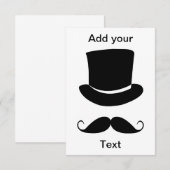 Gentleman Mustache-uitnodiging Kaart (Voorkant / Achterkant)