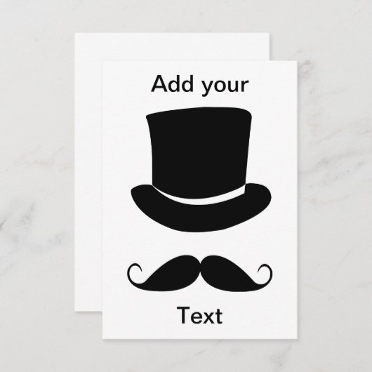 Gentleman Mustache-uitnodiging Kaart (Voorkant / Achterkant)