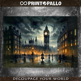 Gentleman onder de Big Ben in het 19e eeuwse Londe Tissuepapier