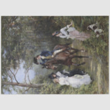 Gentleman op paard Meeting Dames in een bos