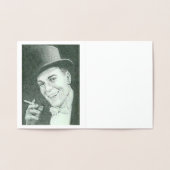 Gentleman op Top Hat Smoking Gold Foil Note Card Folie Kaarten (Binnen)