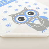 Gentleman Owl Blue Grey Baby Sherpa Blanket Sherpa Deken (3/4)