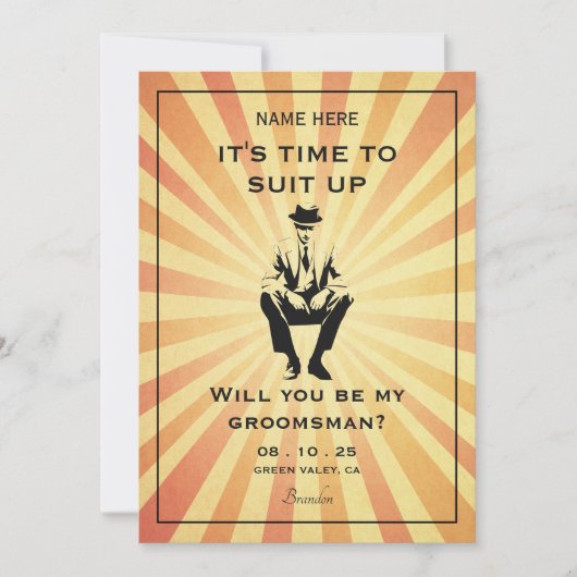  Gentleman pak groomsman Kaart (Voorkant)