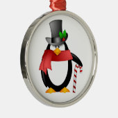 Gentleman Penguin met Top Hat Candy Cane Ornament (Rechts)