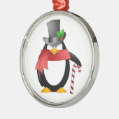 Gentleman Penguin met Top Hat Candy Cane Ornament (Links)
