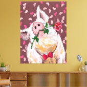 Gentleman Pig Canvas Afdruk (Insitu (Woonkamer))