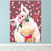 Gentleman Pig Canvas Afdruk (Insitu (Houten vloer))