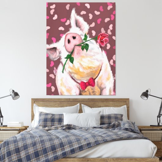 Gentleman Pig Canvas Afdruk (Insitu (Slaapkamer))