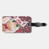 Gentleman Pig met Roos Bagagelabel Romantic (Achterkant horizontaal)