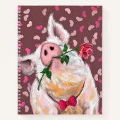 Gentleman Pig met Roos Notitieboek die Romantic sc (Voorkant)
