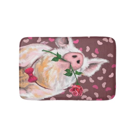 Gentleman Pig - Romantic - Funny Badmat (Voorkant)