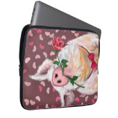 Gentleman Pig - Romantic - Funny Laptop Sleeve (Voorkant Rechts)