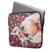 Gentleman Pig - Romantic - Funny Laptop Sleeve (Voorkant Links)