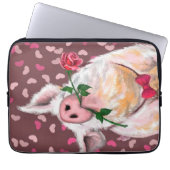 Gentleman Pig - Romantic - Funny Laptop Sleeve (Voorkant)
