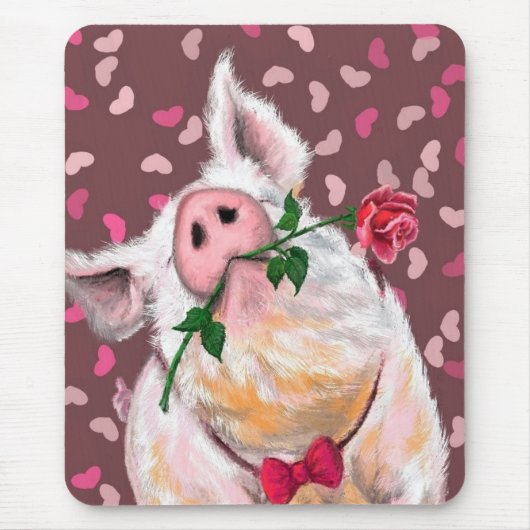 Gentleman Pig - Romantic - Funny Muismat (Voorkant)