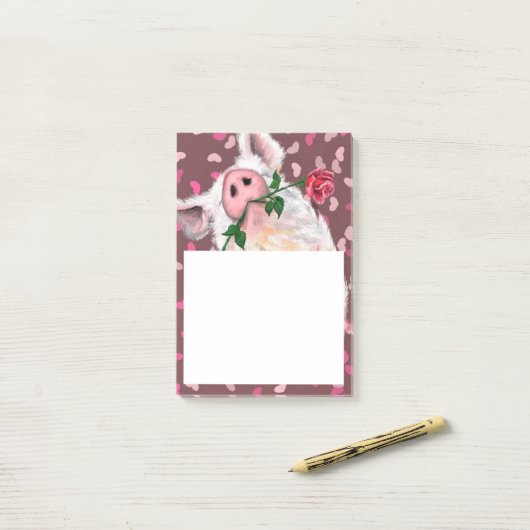 Gentleman Pig - Romantic - Funny - Post-it® Notes (Op bureau)