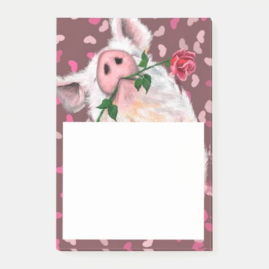Gentleman Pig - Romantic - Funny - Post-it® Notes (Voorkant)