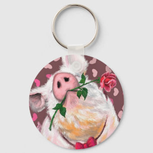 Gentleman Pig - Romantic - Funny Sleutelhanger