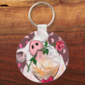 Gentleman Pig - Romantic - Funny Sleutelhanger (Voorkant)