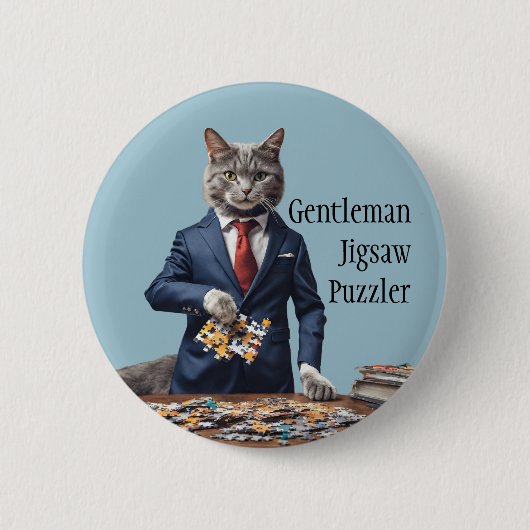 Gentleman puzzel puzzel pin games ronde button 5,7 cm (Voorkant)