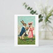 Gentleman Rabbit Courbit Lady bij Pasen Feestdagenkaart (Staand voorkant)
