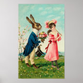Gentleman Rabbit Courbit Lady bij Pasen Poster (Voorkant)