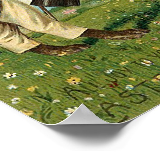 Gentleman Rabbit Courbit Lady bij Pasen Poster (Hoek)