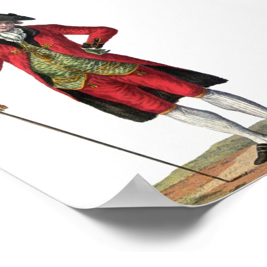 Gentleman Red Suit French Mode Design Drawing Poster (Hoek)