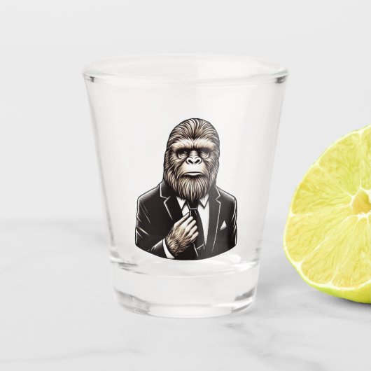 Gentleman Sasquatch - Funny Bigfoot Shot Glas (Voorkant)