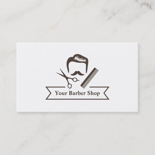 Gentleman Scissors Hair Cut Barber Shop Visitekaartje (Voorkant)