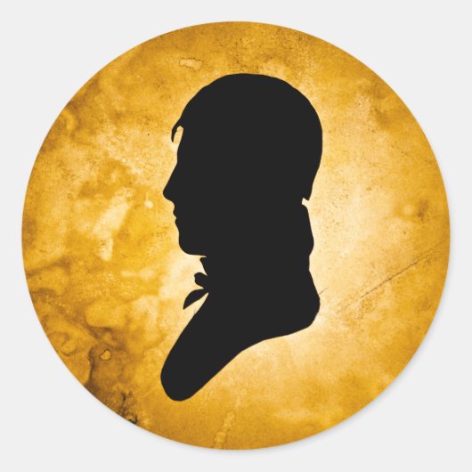 "Gentleman Silhouette on Gold" stickers (Voorkant)