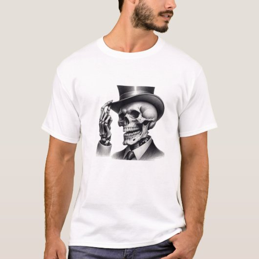 "Gentleman Skeleton T-shirt" 💀🎩 T-shirt (Voorkant)