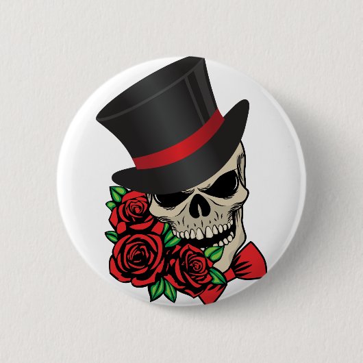 Gentleman Skull Ronde Button 5,7 Cm (Voorkant)