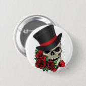 Gentleman Skull Ronde Button 5,7 Cm (Voorkant /achterkant)
