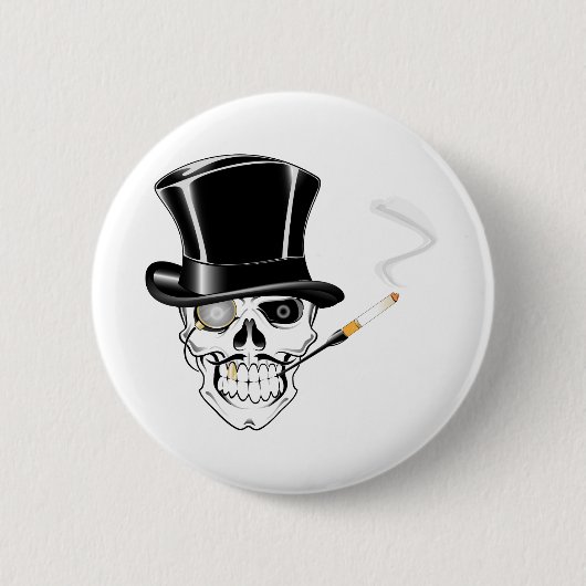 Gentleman Skull Ronde Button 5,7 Cm (Voorkant)