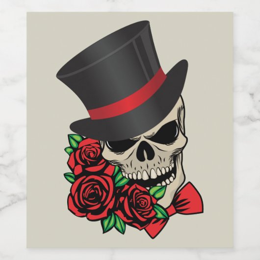 Gentleman Skull Wijn Etiket (Enkel label)