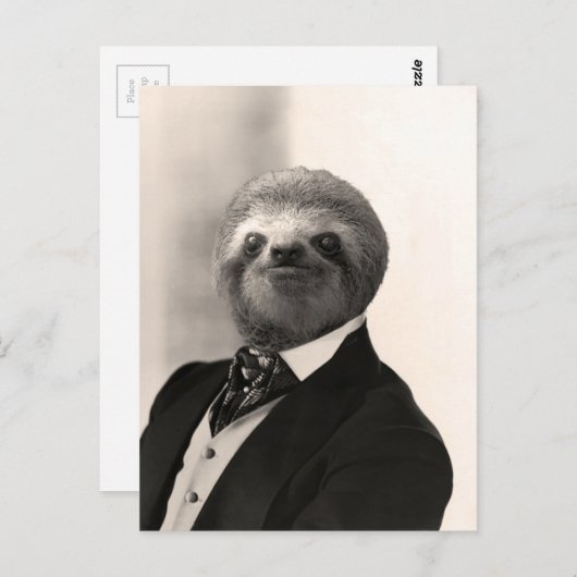 Gentleman Sloth #4 Briefkaart (Voorkant / Achterkant)